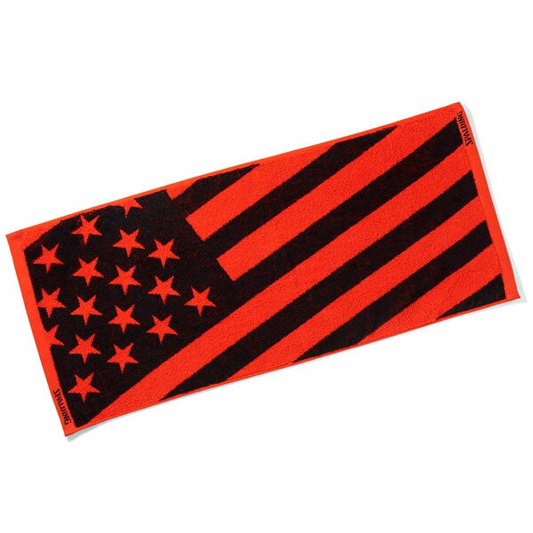 ジャガードタオル USフラッグ レッド 【22AW07】 [SPALDING スポルディング] バスケ 部活 練習 バスケットボール スポーツタオル 星 スター ギフト