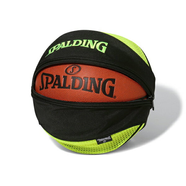 ボールバッグ [SPALDING スポルディング]【49-007LG】ブリーズ ブラック×ライムグリーン バスケ 部活 練習 試合 社会人バスケ ボールケース 3