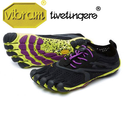 V-Run ラン Black/Yellow/Purple レディース [vibram fivefingers