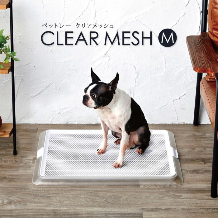 犬用 トイレトレー ペットレー クリアメッシュ Mサイズ 透明 メッシュ ペットトレー シンプル おしゃれ 小型犬 中型犬 子犬 シニア 高齢犬 ボンビアルコン ワイドサイズシーツ対応