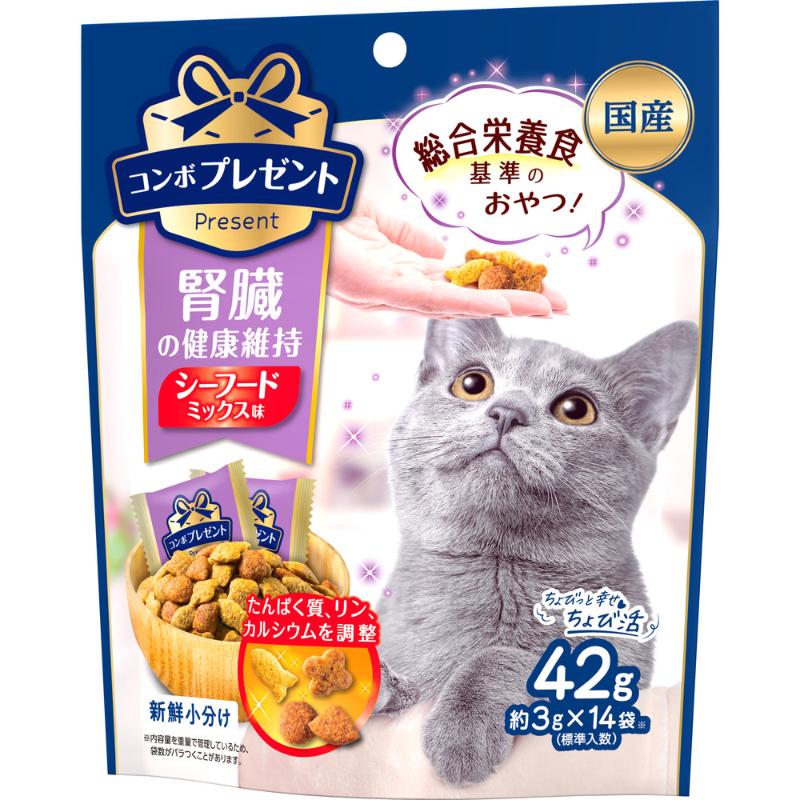 Rakuten - 日本ペットフード コンボ プレゼント キャット おやつ 腎臓の健康維持 シーフードミックス味 42g 猫用