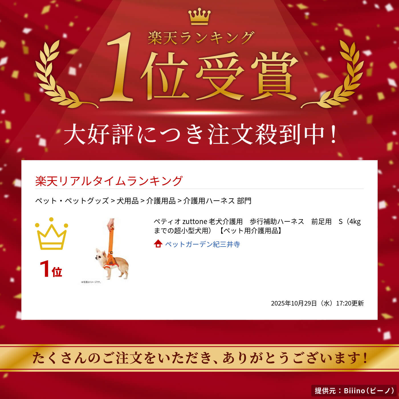 ペットガーデン紀三井寺のペティオ zuttone 老犬介護用　歩行補助ハーネス　前足用　S（4kgまでの超小型犬用） 【ペット用介護用品】｜アングル2