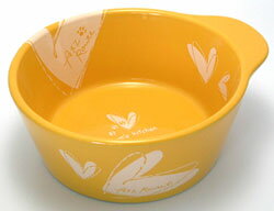 ペット用食器　【陶の器】　イエロー　M