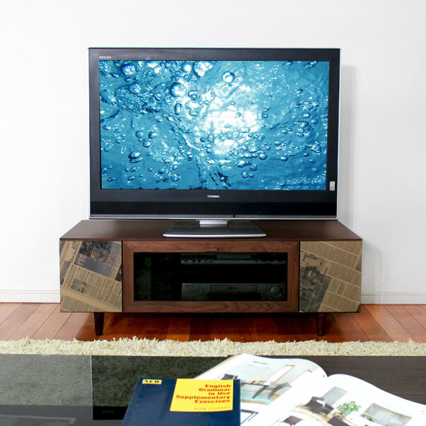 Rakuten - 【全商品に使える12%offクーポン配布中!!】 テレビ台 幅120cm 完成品 ローボード テレビボード リビング収納 デッキ収納 120 ウォールナット 高級家具 日本国産 大川家具 TV台 TVボード AVラック AVボード ロータイプ ロー AV収納 DVD収納