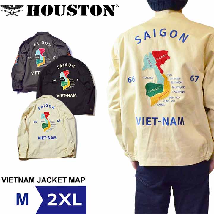 【28日は選べるクーポン10％と20％★】 ベトジャン ヒューストン ミリタリージャケット メンズ アウター 刺繍 | M~2XL 全2色 ブランド アメカジ 長袖 トップス 着丈 短い 20代 30代 40代 50代 60代 メンズファッション