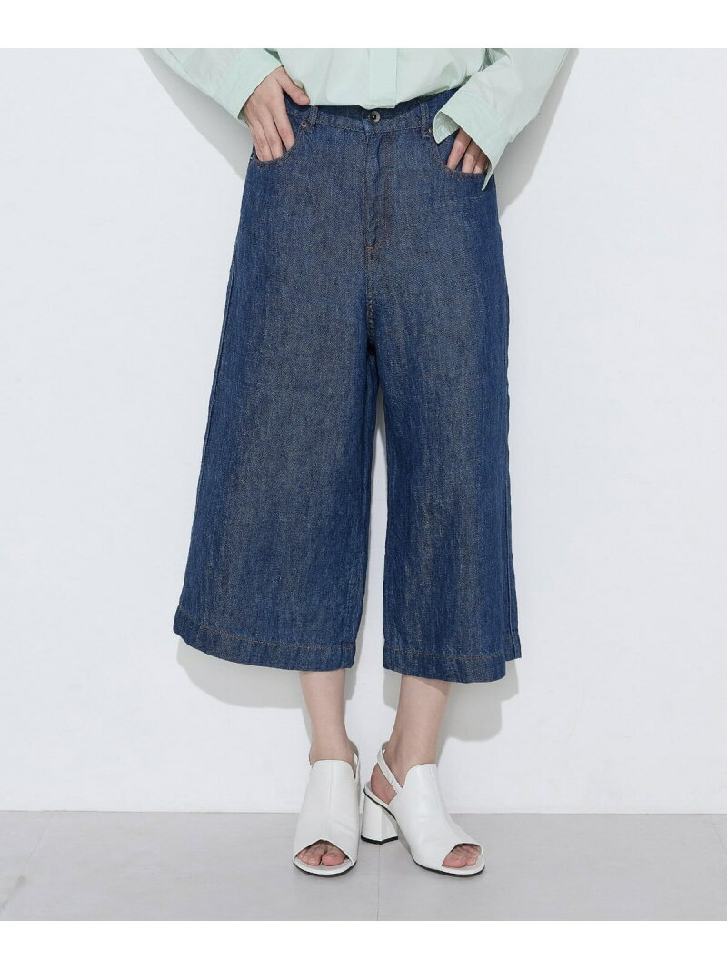 Linen, Hemp - リネンデニム キュロットパンツ COMME CA Wardrobe コムサ パンツ その他のパンツ ブルー【送料無料】[Rakuten Fashion]
