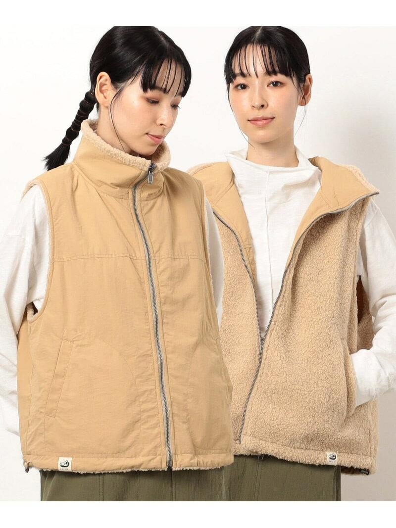 【SALE／50%OFF】リバーシブル ボアベスト ONIGIRI コムサイズム トップス ベスト・ジレ ベージュ ブラ..