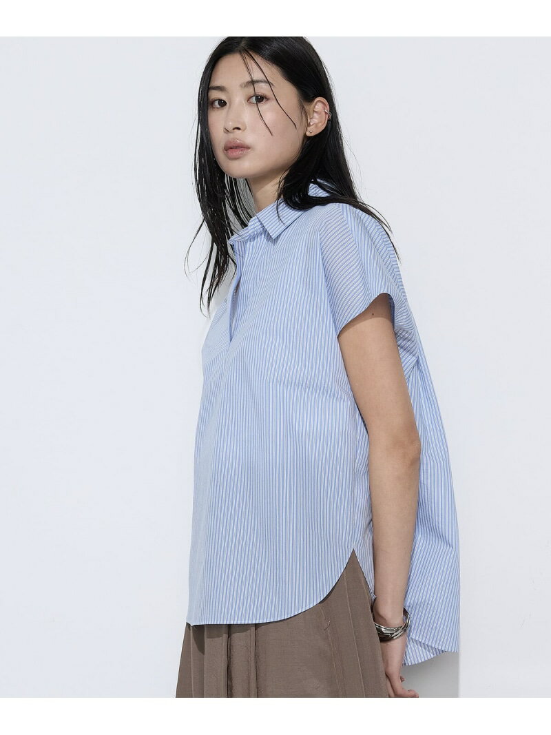 樂天商城 - ローン スキッパー Tブラウス COMME CA Wardrobe コムサ トップス シャツ・ブラウス ブルー ホワイト ネイビー ピンク【送料無料】[Rakuten Fashion]