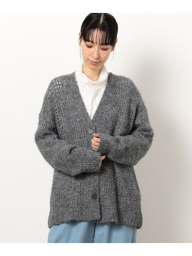 樂天商城 - 【SALE／50%OFF】へアリーメッシュ Vネック ニットカーディガン ONIGIRI コムサイズム トップス カーディガン グレー ベージュ グリーン【RBA_E】[Rakuten Fashion]