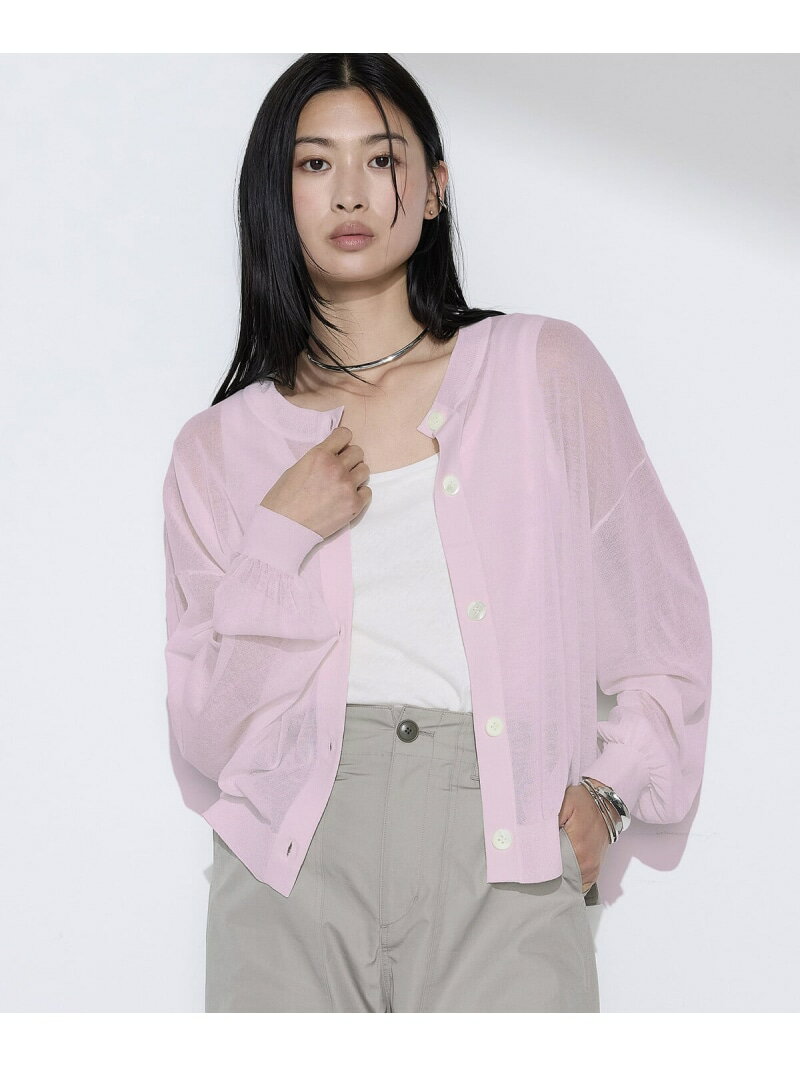 樂天商城 - [ +サイズ ] 14G天竺編 ニットカーディガン COMME CA Wardrobe コムサ トップス カーディガン ピンク ブルー【送料無料】[Rakuten Fashion]