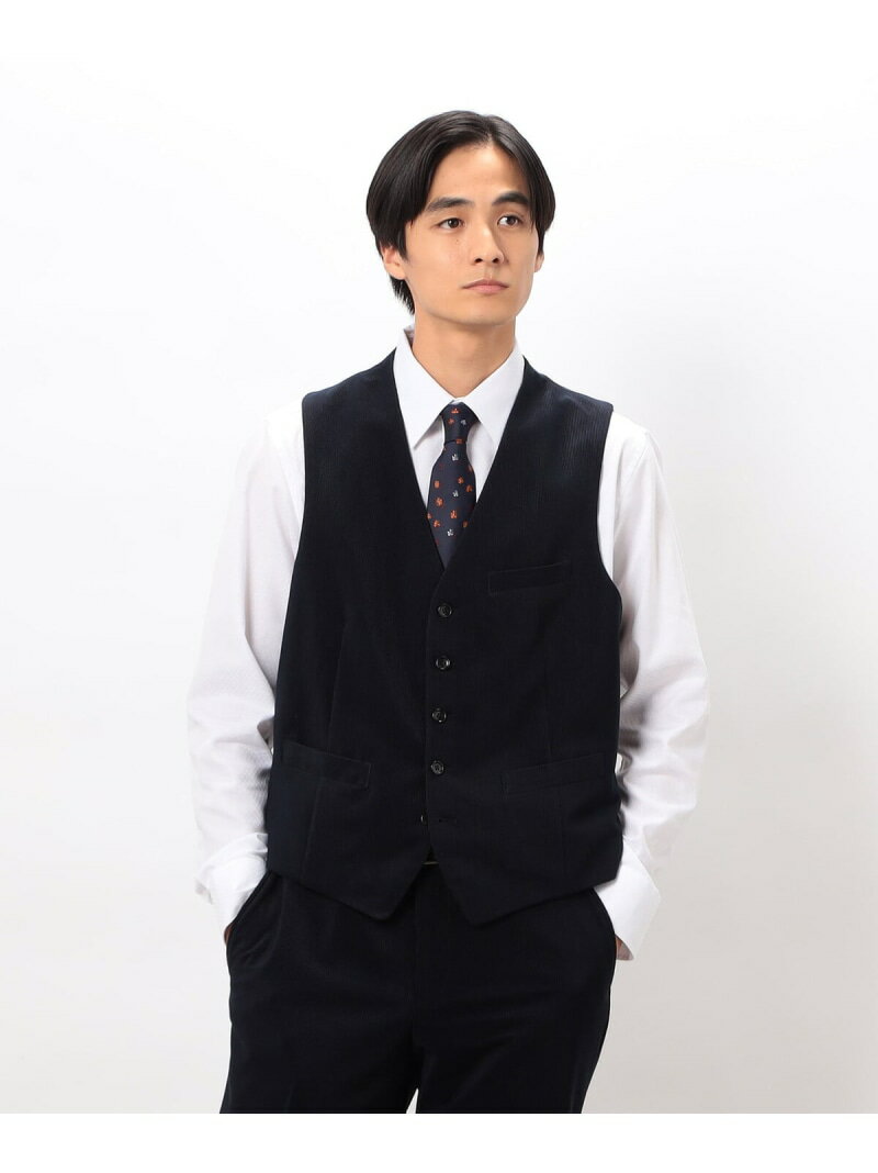 【セットアップ対応】トリコットコーデュロイ ベスト COMME CA ISM コムサイズム スーツ・フォーマル スーツベスト グレー ネイビー カーキグリーン【送料無料】[Rakuten Fashion]