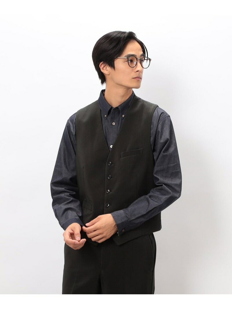 【セットアップ対応】トリコットコーデュロイ ベスト COMME CA ISM コムサイズム スーツ・フォーマル スーツベスト グレー ネイビー カーキグリーン【送料無料】[Rakuten Fashion]