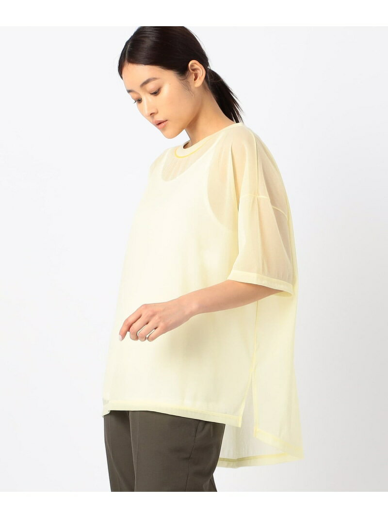 トリコットシフォンクルーネックTシ...