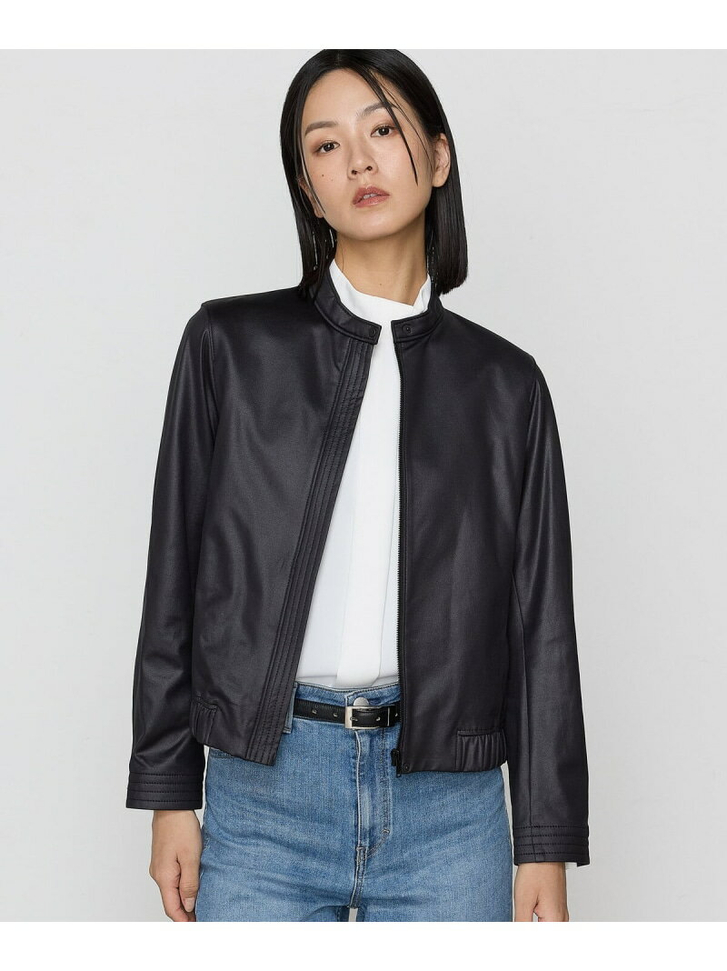 【SALE／37%OFF】[ Sサイズ ] ポンチエンボス シングルジャケット K.T KIYOKO TAKASE S-SIZE コムサ ジャケット・アウター ライダースジャケット ブラック グレー【RBA_E】【送料無料】[Rakuten Fashion]