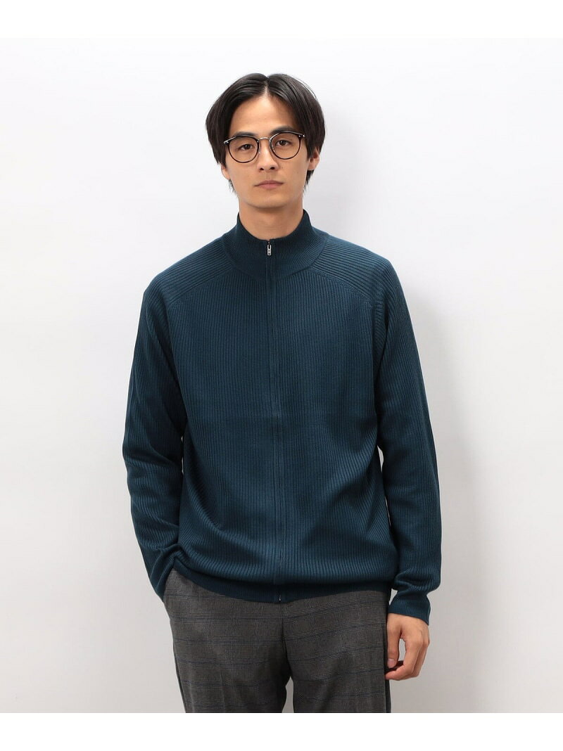 Rakuten - 【SALE／20%OFF】日本の色 リブZIPカーディガン COMME CA ISM コムサイズム トップス カーディガン ベージュ グレー ブルー ブラック【RBA_E】[Rakuten Fashion]