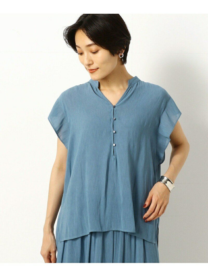 【SALE／28%OFF】【セットアップ対応/洗える】強撚割繊エアフロ- フリル袖ブラウス K.T KIYOKO TAKASE コムサ トップス シャツ・ブラウス グレー オレンジ【RBA_E】【送料無料】[Rakuten Fashion]