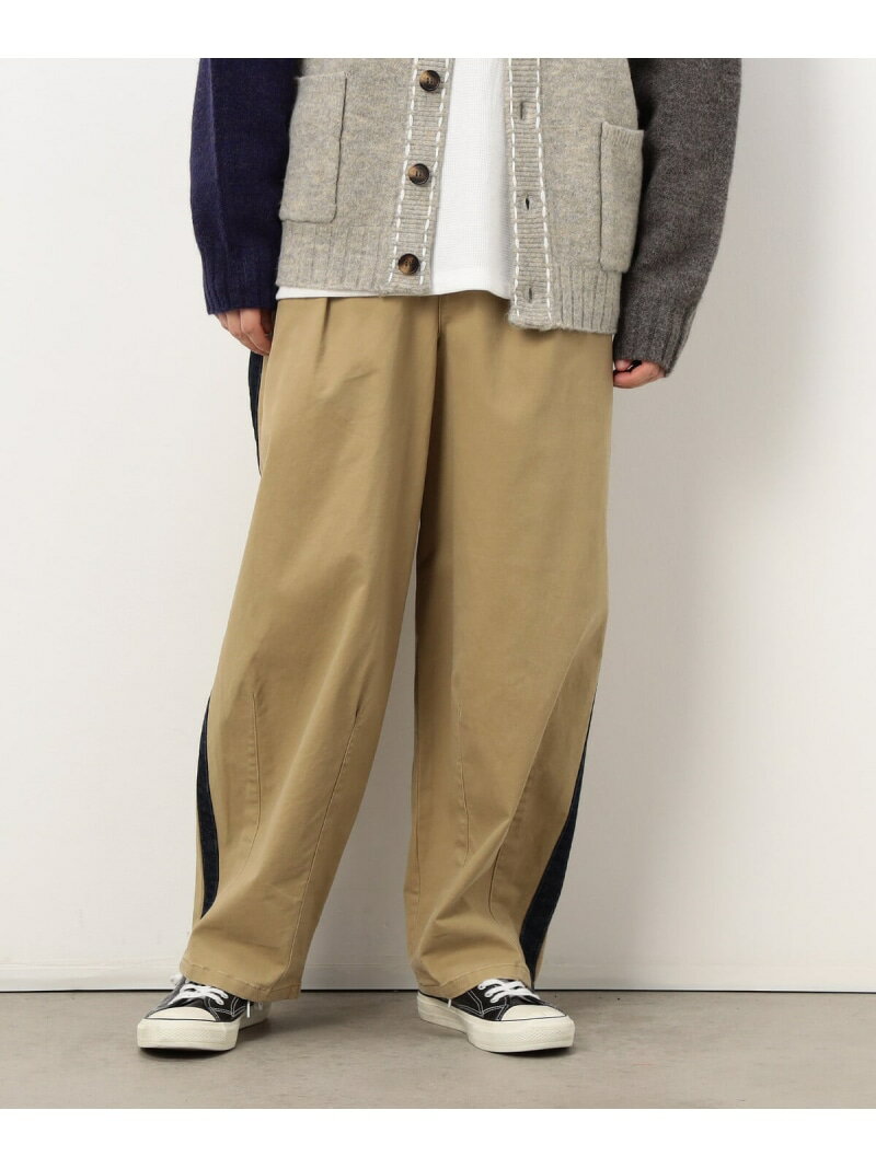 Rakuten - 【SALE／10%OFF】ストレッチツイル ワイドテーパード ラインパンツ Purple&Yellow コムサイズム パンツ その他のパンツ ブラウン カーキグリーン【RBA_E】【送料無料】[Rakuten Fashion]