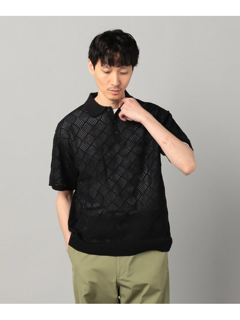 【SALE／30%OFF】メッシュ編み ニットポロ COMME CA MEN コムサメン トップス ニット ブラック【RBA_E】【送料無料】[Rakuten Fashion]