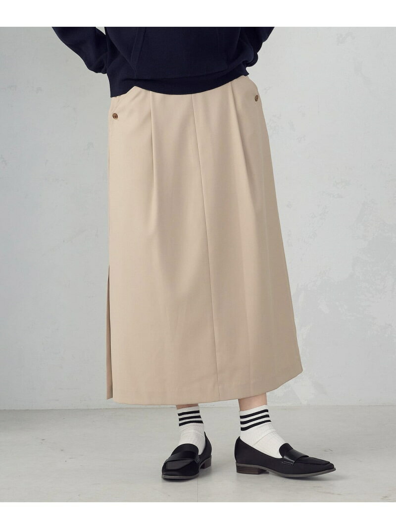 ナロースカート COMME CA ISM コムサイズム スカート ロング・マキシスカート グレー ベージュ【送料無料】[Rakuten Fashion]