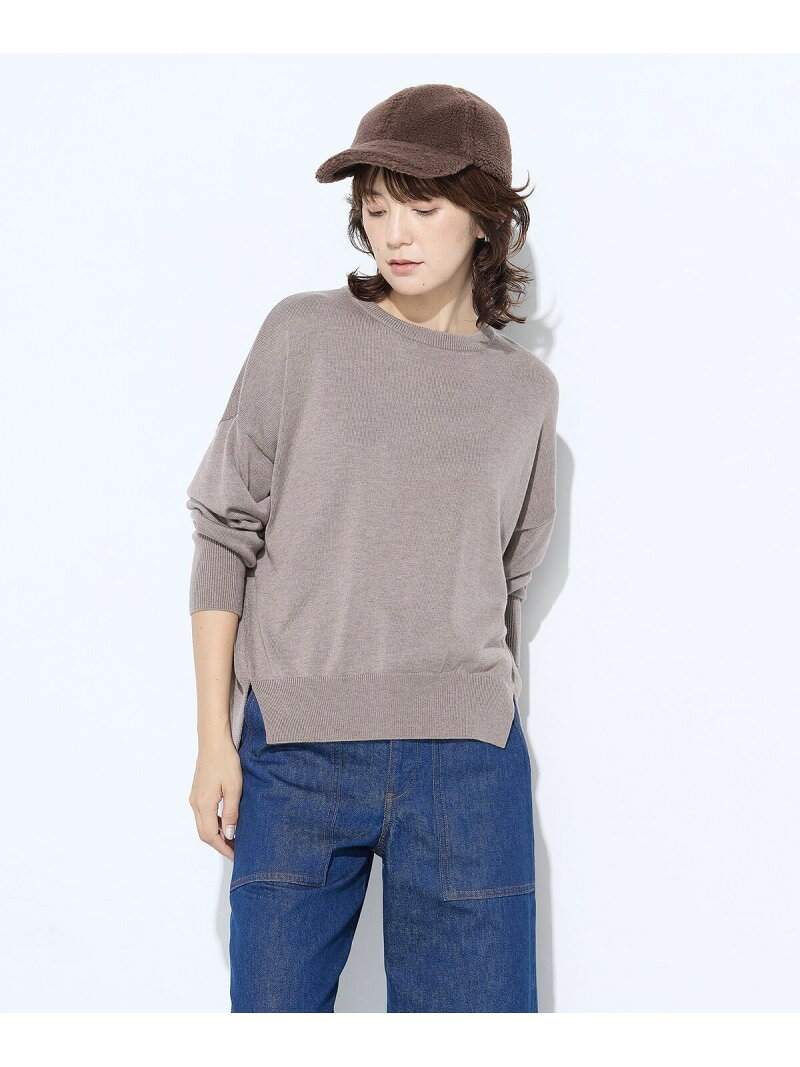【SALE／20%OFF】天竺編 ロゴ入りニットプルオーバー COMME CA Wardrobe コムサ トップス ニット ブルー ブラウン【RBA_E】【送料無料】[Rakuten Fashion]