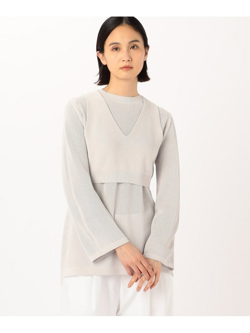 【SALE／70%OFF】【 ツインニット】コットンダルストレッチ COMME CA コムサ トップス アンサンブル グリーン ブラック グレー【RBA_E】【送料無料】[Rakuten Fashion]