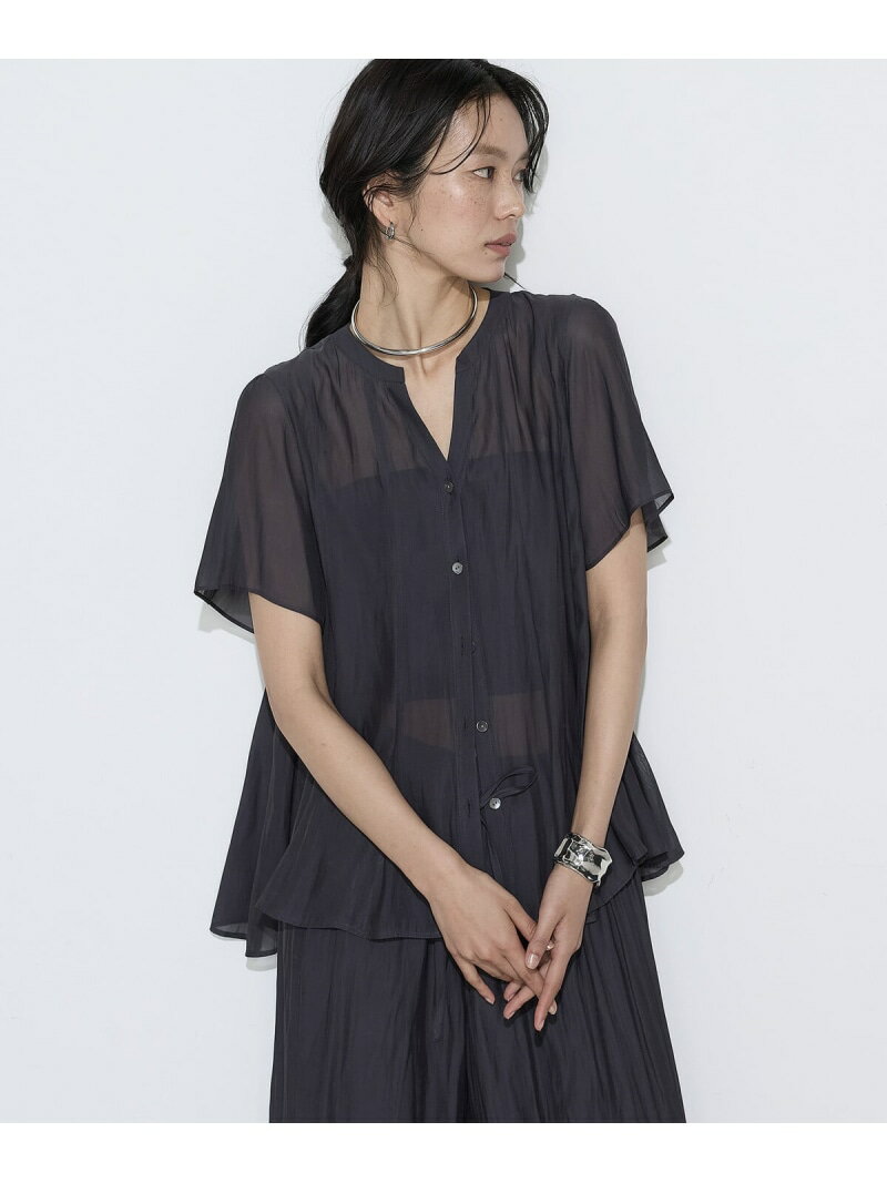 乐天商城 - 【SALE／19%OFF】[ Sサイズ ] 【セットアップ対応】カッセンシフォンオーガンジー フレアブラウス K.T KIYOKO TAKASE S-SIZE コムサ トップス シャツ・ブラウス ベージュ グレー ブルー【RBA_E】【送料無料】[Rakuten Fashion]