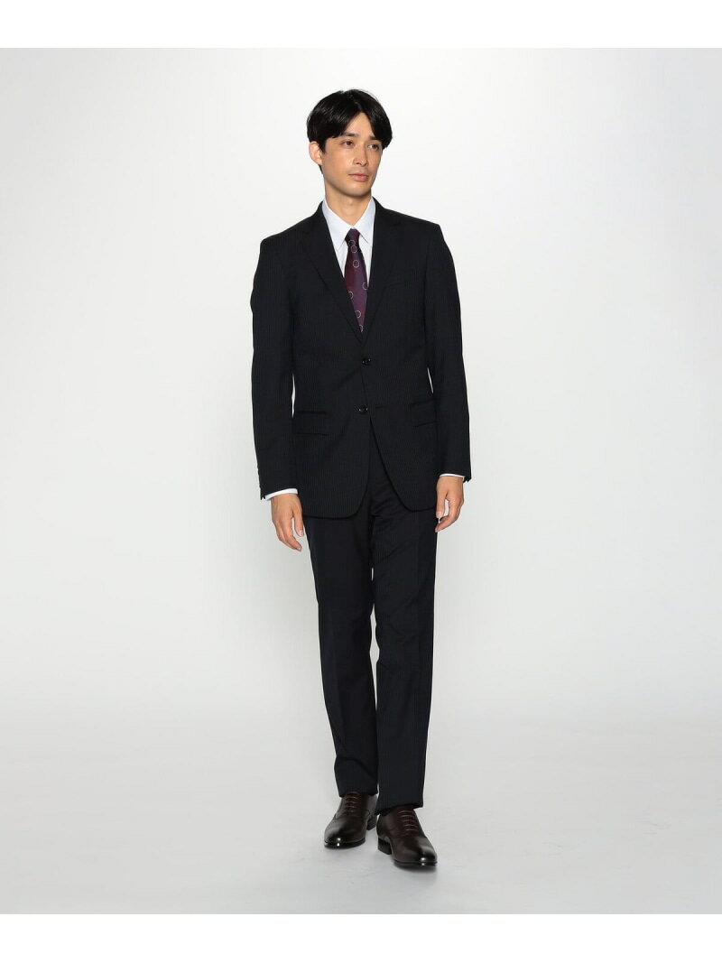 【SALE／10%OFF】ポリエステル ウール シャドーストライプ スーツ COMME CA ISM コムサイズム スーツ・フォーマル セットアップスーツ ネイビー ブラック【RBA_E】【送料無料】[Rakuten Fashion]のサムネイル