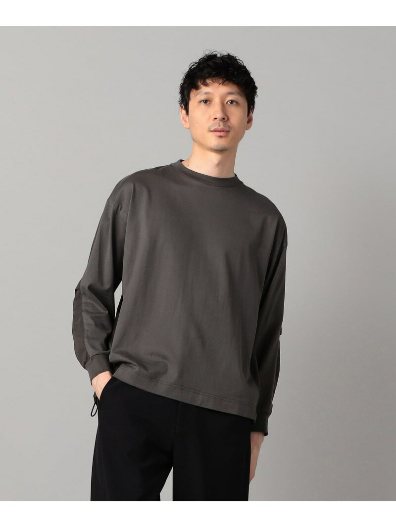 【SALE／30%OFF】異素材切替 ロンT β MEN コムサメン トップス カットソー・Tシャツ ホワイト グレー【RBA_E】【送料無料】[Rakuten Fashion]