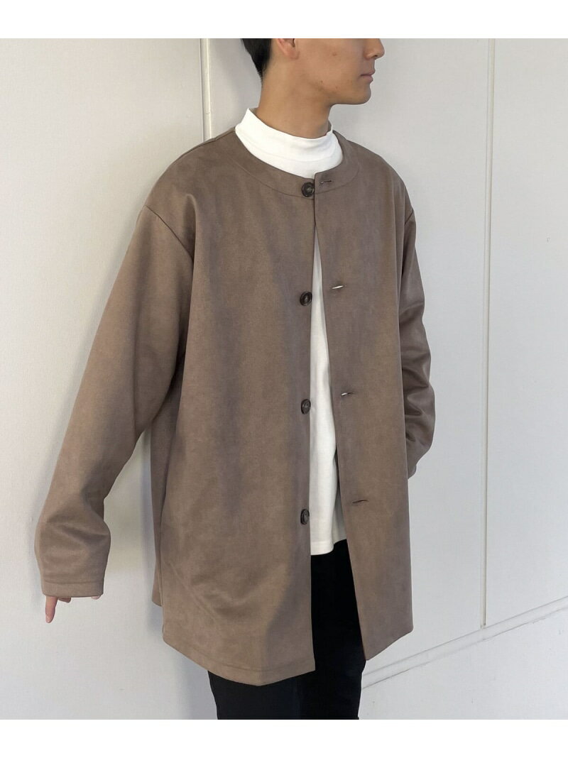 コムサイズム 服 メンズ 【SALE／40%OFF】フェイクスエード ノーカラーカーディガン COMME CA ISM コムサイズム トップス カーディガン ブラウン ブラック【RBA_E】【送料無料】[Rakuten Fashion]