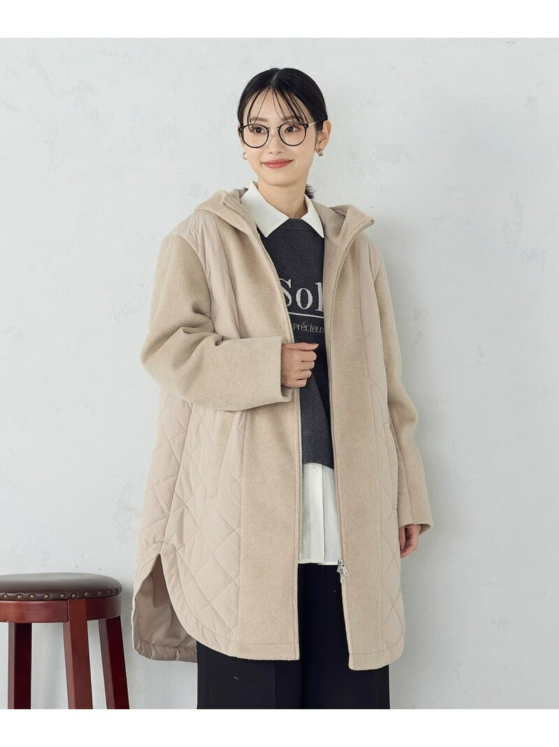 コンビネーションキルトコート COMME CA ISM コムサイズム ジャケット・アウター その他のジャケット・アウター ホワイト ベージュ ブラック【送料無料】[Rakuten Fashion]