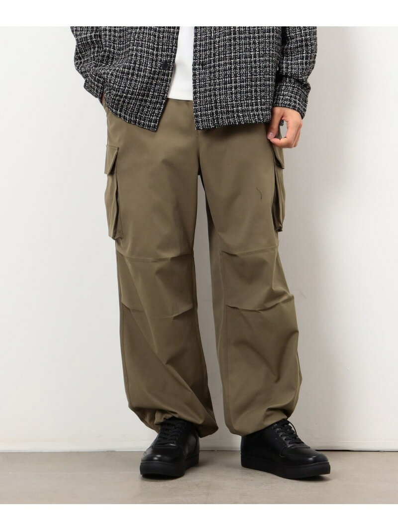 ポリエステルツイル ワイドシルエット カーゴパンツ COMME CA ISM コムサイズム パンツ その他のパンツ ブラック カーキグリーン【送料無料】[Rakuten Fashion]