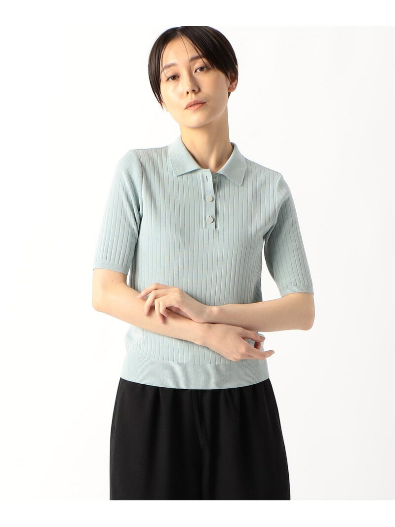 樂天商城 - 【SALE／35%OFF】コットンポリエステル ニットポロシャツ COMME CA コムサ トップス ニット ブルー ブラック【RBA_E】【送料無料】[Rakuten Fashion]