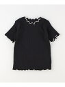 【SALE/50%OFF】配色メローフリル 半袖Tシャツ COMME CA ISM コムサイズム トップス カットソー・Tシャツ ネイビー ホワイト【RBA_E...