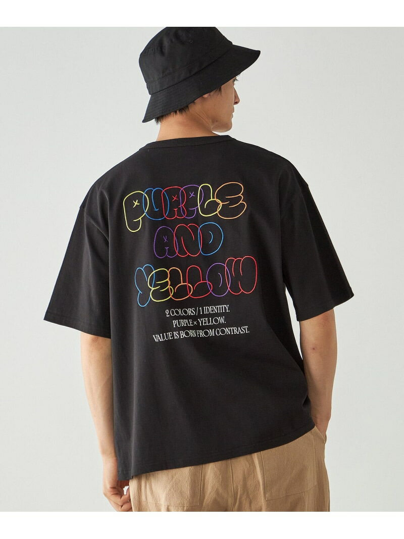 樂天商城 - バック刺繍 半袖Tシャツ Purple&Yellow コムサイズム トップス カットソー・Tシャツ ブラック ホワイト【送料無料】[Rakuten Fashion]