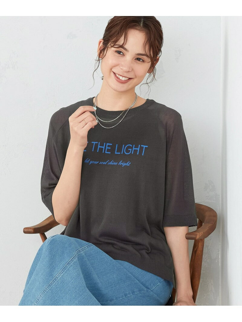 【SALE／30%OFF】シアーニット ロゴ T