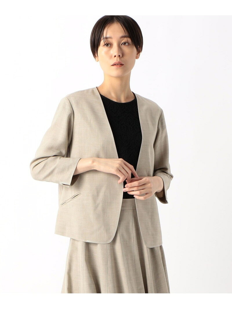 【SALE／11%OFF】【セットアップ対応】ナチュラルオックス ジャケット COMME CA コムサ ジャケット・アウター ノーカラージャケット ネイビー【RBA_E】【送料無料】[Rakuten Fashion]