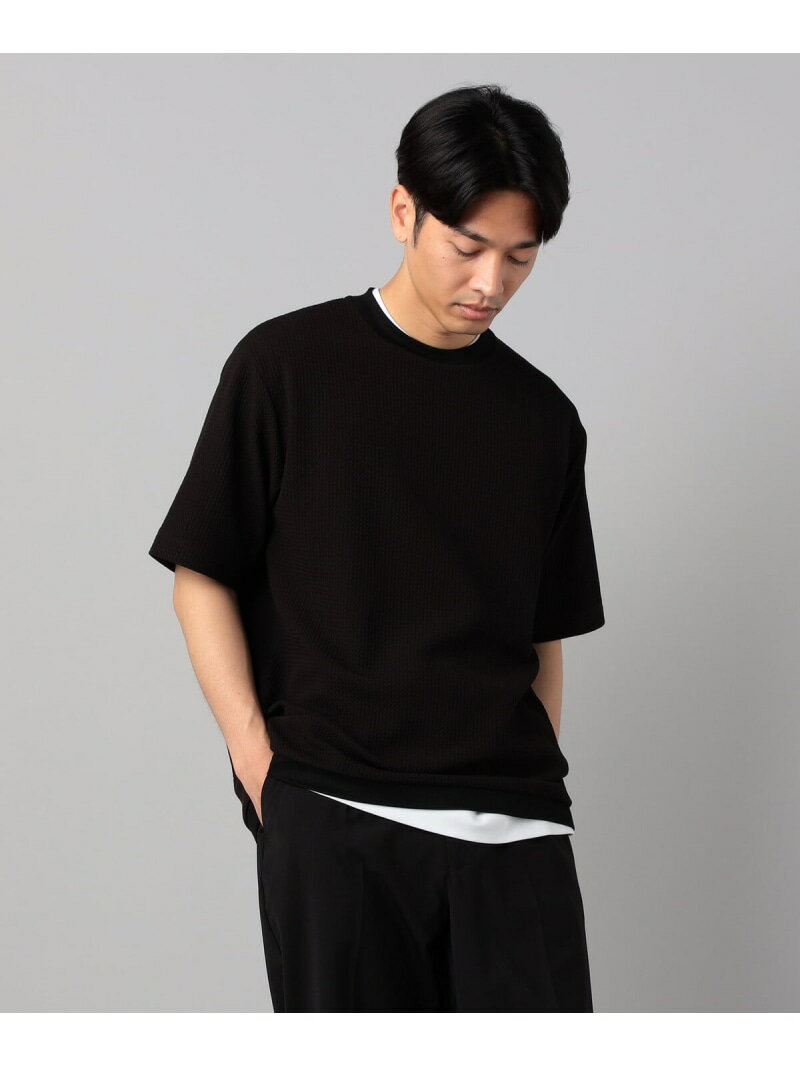 Rakuten - ジャカード Tシャツ COMME CA MEN コムサメン トップス カットソー・Tシャツ ネイビー ブラック ブラウン【送料無料】[Rakuten Fashion]