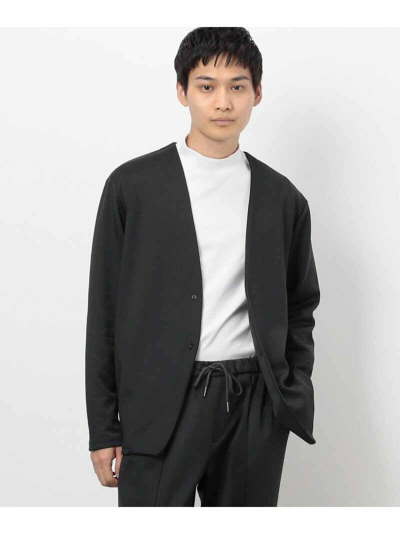 樂天商城 - 【SALE／40%OFF】【セットアップ対応】 ストレッチダンボールニット ノーカラージャケット COMME CA ISM コムサイズム ジャケット・アウター ノーカラージャケット ブラック グレー【RBA_E】[Rakuten Fashion]