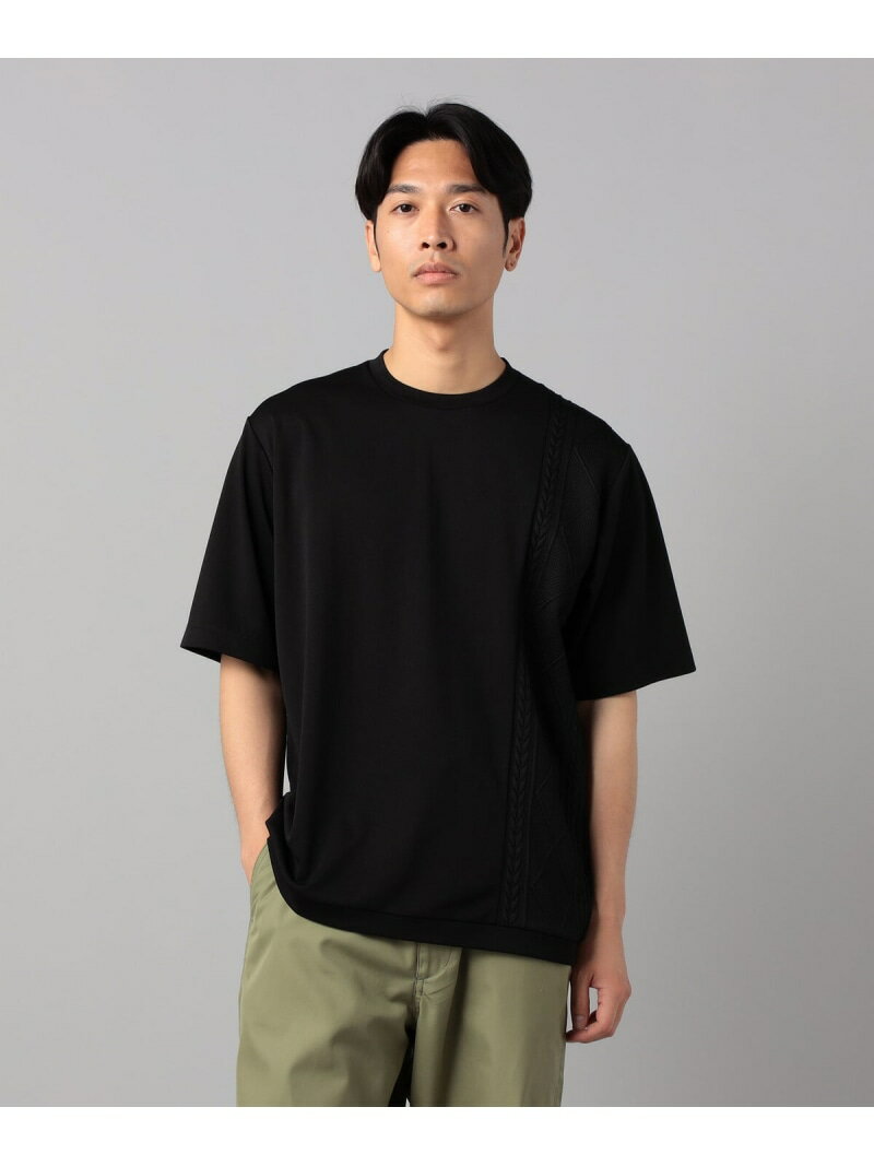乐天商城 - 【SALE／19%OFF】ケーブルコンビ Tシャツ COMME CA MEN コムサメン トップス カットソー・Tシャツ ホワイト ブラック ネイビー【RBA_E】【送料無料】[Rakuten Fashion]
