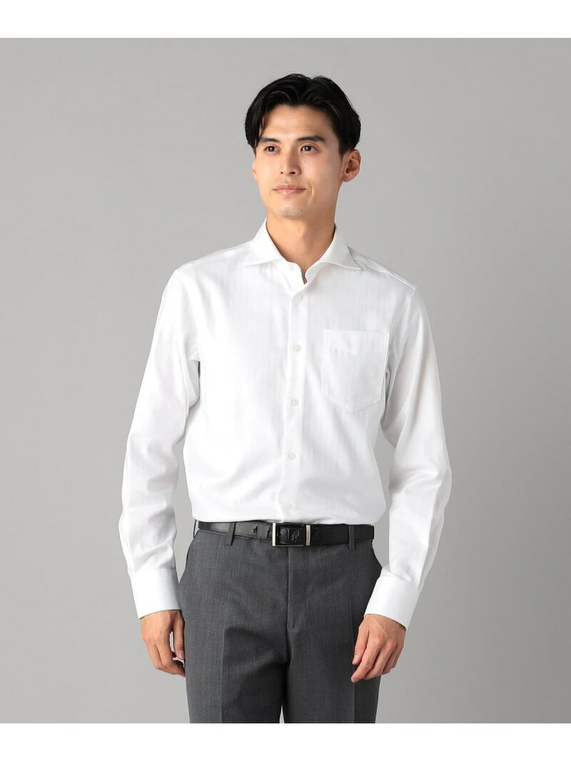 Rakuten - 【SALE／10%OFF】コットンヘリンボーン カッタウェイカラードレスシャツ (ホワイト) COMME CA MEN コムサメン トップス シャツ・ブラウス ホワイト【RBA_E】【送料無料】[Rakuten Fashion]