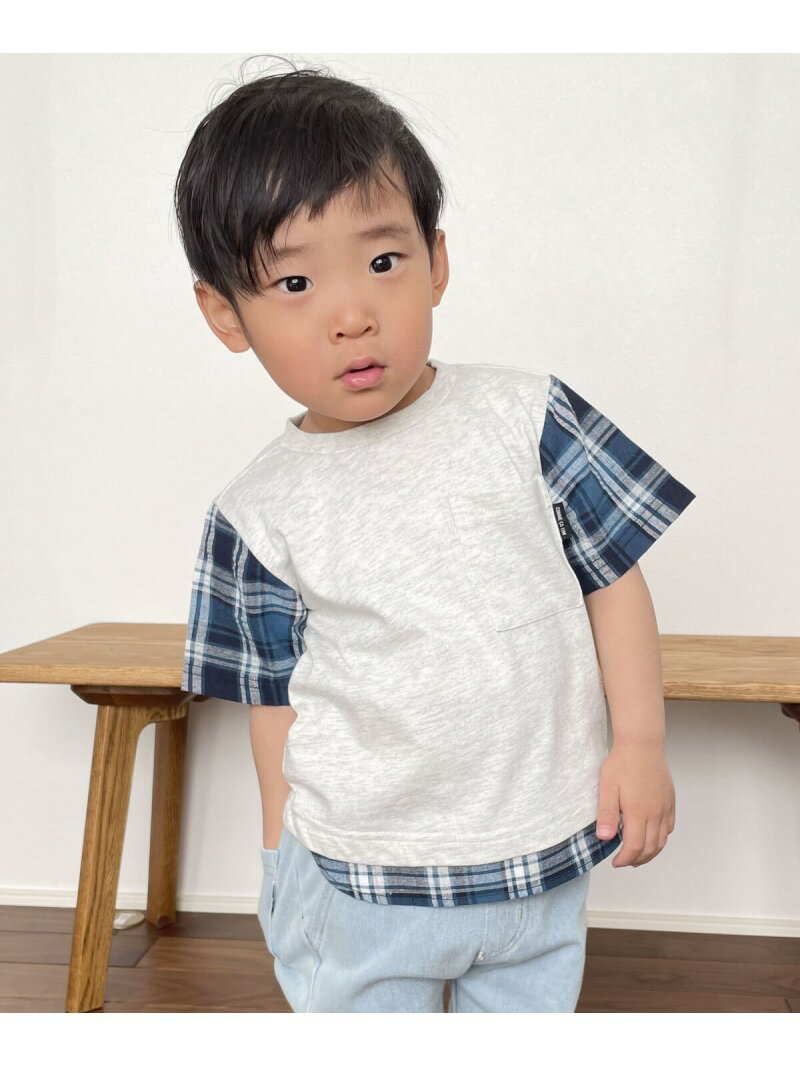 コムサイズム  ベビー服 男の子 【SALE／10%OFF】サッカーチェック フェイクレイヤード 半袖Tシャツ(ベビーサイズ) COMME CA ISM コムサイズム マタニティウェア・ベビー用品 その他のベビーグッズ【RBA_E】[Rakuten Fashion]