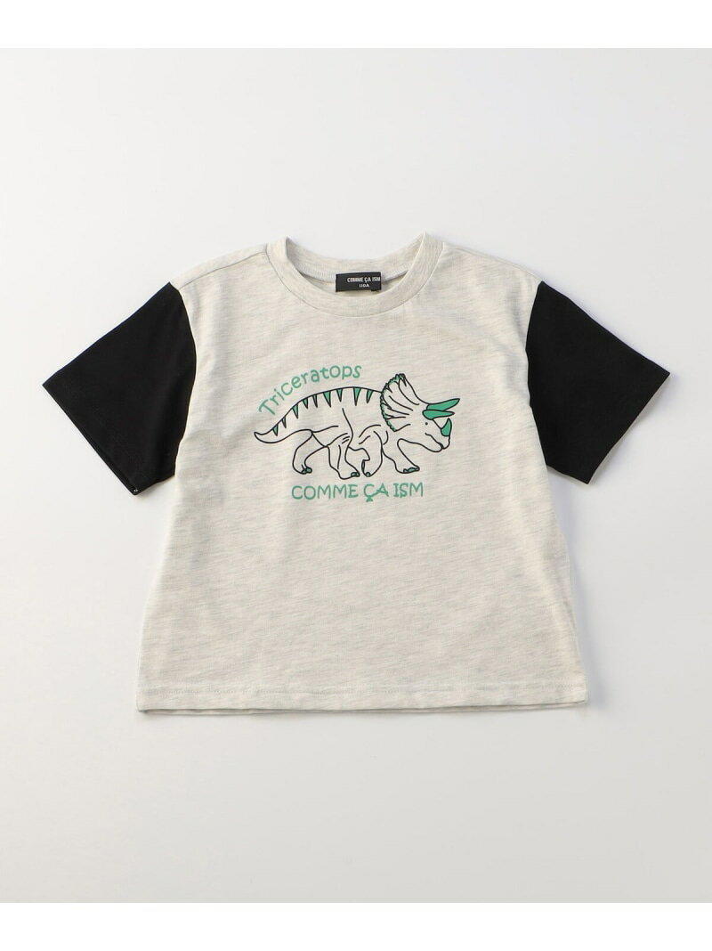 コムサイズム  ベビー服 男の子 【SALE／10%OFF】恐竜プリントTシャツ COMME CA ISM コムサイズム トップス カットソー・Tシャツ ホワイト ブルー【RBA_E】[Rakuten Fashion]