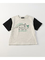 恐竜プリントTシャツ COMME CA ISM コムサイズム トップス カットソー・Tシャツ ホワイト ブルー[Rakuten Fashion]