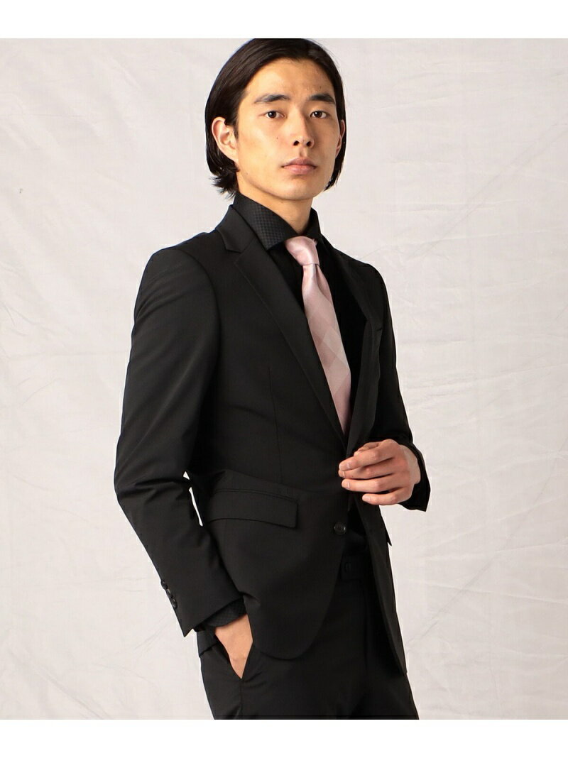 【SALE／50%OFF】【COMME CA MEN】ポリエステルドビークロス マイクロブロックチェック セットアップジャケット COMME CA MEN コムサメン スーツ・フォーマル スーツジャケット ネイビー ブラック【RBA_E】【送料無料】[Rakuten Fashion]