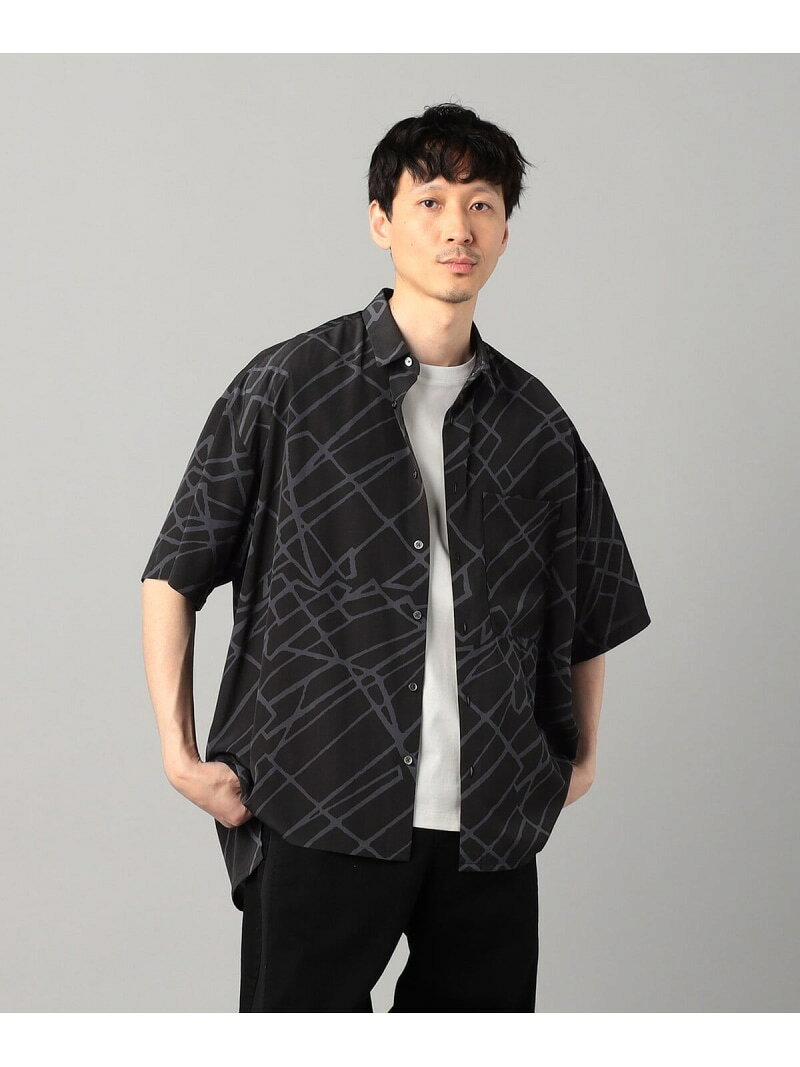 Rakuten - 【SALE／46%OFF】マーブルパターン プリントシャツ β MEN コムサメン トップス シャツ・ブラウス ホワイト ネイビー グレー【RBA_E】【送料無料】[Rakuten Fashion]