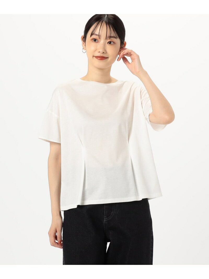 【SALE／50%OFF】綿混 タック Tシャツ COMME CA ISM コムサイズム トップス カットソー・Tシャツ ブラック ホワイト ブルー【RBA_E】[Rakuten Fashion]