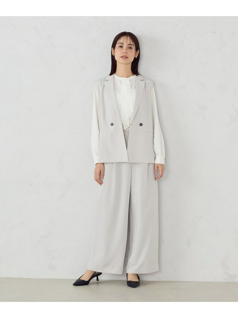 【セットアップ対応】ポリエステルツイル タックワイドパンツ COMME CA ISM コムサ...