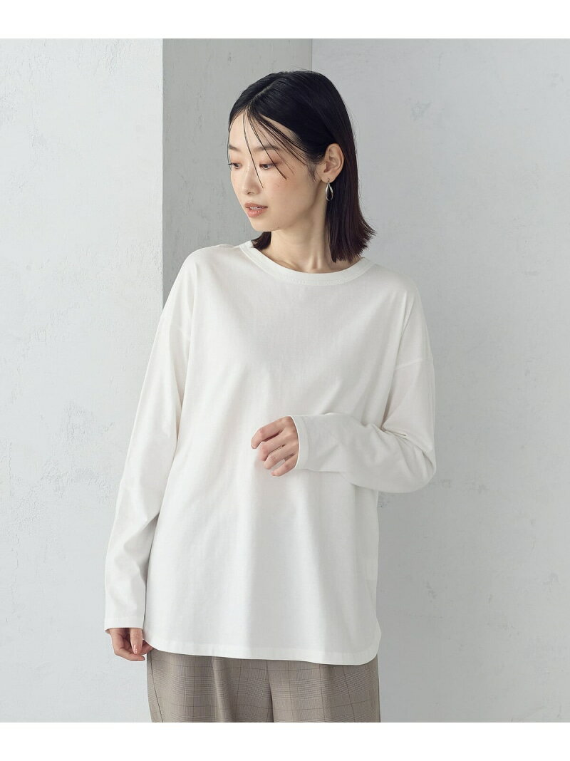 Rakuten - 裾スリット ロングTシャツ COMME CA ISM コムサイズム トップス カットソー・Tシャツ グレー ブラック ホワイト[Rakuten Fashion]