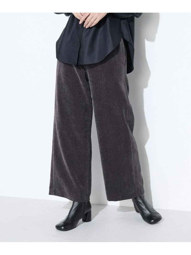 乐天商城 - [ +サイズ ] コーデュロイ ワイドパンツ Gabardine K.T + コムサ パンツ その他のパンツ ブルー ブラック グレー ベージュ【送料無料】[Rakuten Fashion]