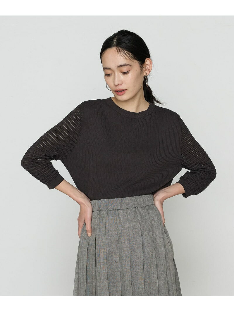 Rakuten - 【SALE／30%OFF】コットンシルク クルーネックプルオーバー K.T KIYOKO TAKASE コムサ トップス ニット グリーン グレー【RBA_E】【送料無料】[Rakuten Fashion]